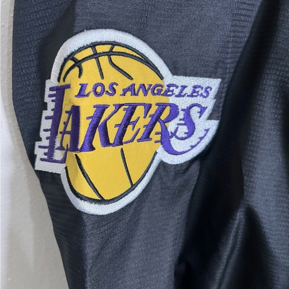 Rare Los Angeles Lakers GIII Carl Banks Pullover Windbreaker Jacket Black Mens - Picture 4 of 7
